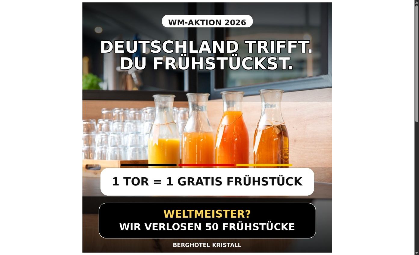 WM-Aktion 2026 im Berghotel Kristall